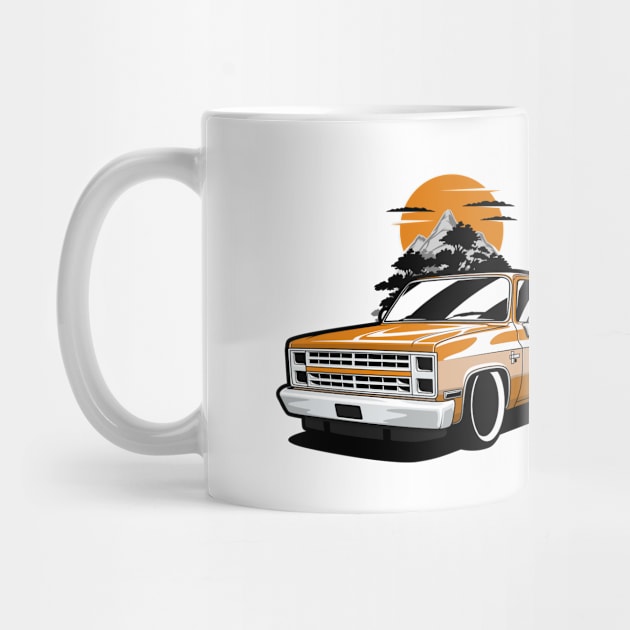 Orange Silverado Pick Up Truck by KaroCars